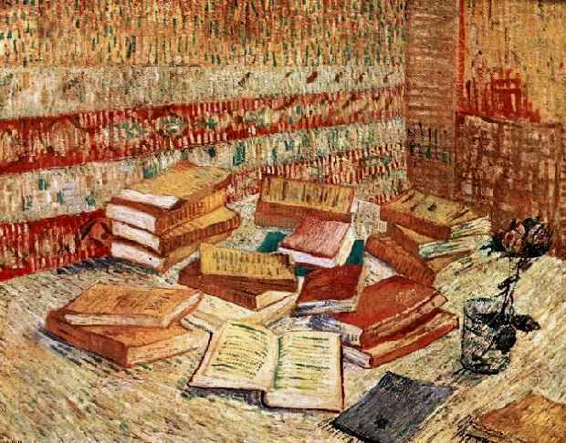 Parisian Novels Books Still Life by Vincent Van Gogh Counted Cross Sti