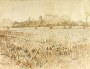 View of Arles with Irises in the Foreground