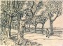 The Road to Tarascon with a Man Walking