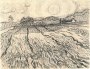 Walled Wheat Field with Rising Sun